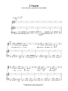 page one of 2 Hearts (Piano, Vocal & Guitar Chords)