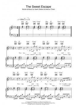 page one of The Sweet Escape (featuring Akon) (Piano, Vocal & Guitar Chords)