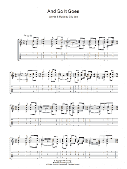 page one of And So It Goes (Guitar Tab)