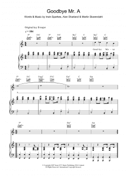 page one of Goodbye Mr. A (Piano, Vocal & Guitar Chords)