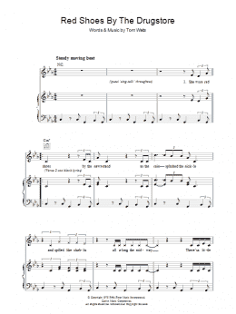 page one of Red Shoes By The Drugstore (Piano, Vocal & Guitar Chords)