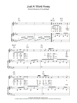 page one of Just A Word Away (Piano, Vocal & Guitar Chords)