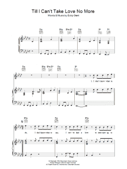 page one of Till I Can't Take Love No More (Piano, Vocal & Guitar Chords)