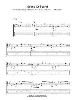 page one of Speed Of Sound (Guitar Tab)