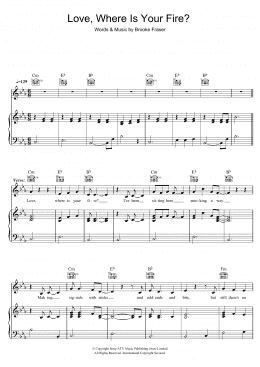 page one of Love, Where Is Your Fire? (Piano, Vocal & Guitar Chords)