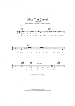 page one of Alice The Camel (Lead Sheet / Fake Book)