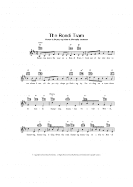 page one of The Bondi Tram (Lead Sheet / Fake Book)
