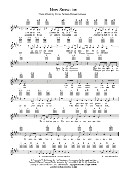 page one of New Sensation (Lead Sheet / Fake Book)