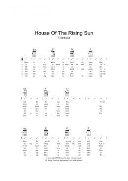 page one of House Of The Rising Sun (Ukulele Chords/Lyrics)