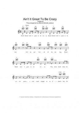 page one of Ain't It Great To Be Crazy (Lead Sheet / Fake Book)