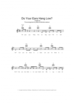 page one of Do Your Ears Hang Low? (Lead Sheet / Fake Book)