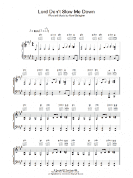 page one of Lord Don't Slow Me Down (Piano, Vocal & Guitar Chords)