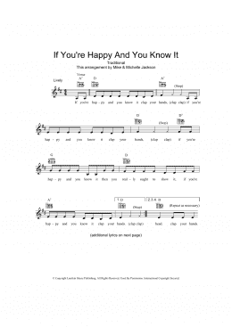 page one of If You're Happy And You Know It (Lead Sheet / Fake Book)