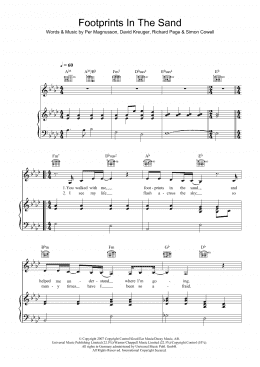 page one of Footprints In The Sand (Piano, Vocal & Guitar Chords)