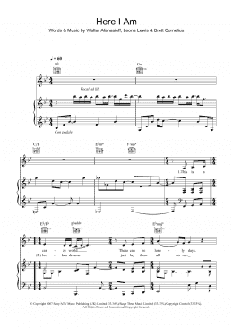 page one of Here I Am (Piano, Vocal & Guitar Chords)