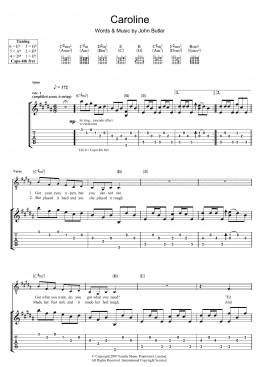 page one of Caroline (Guitar Tab)