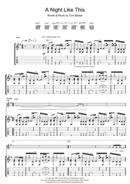 page one of A Night Like This (Guitar Tab)