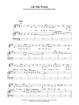 page one of Let Me Know (Piano, Vocal & Guitar Chords)