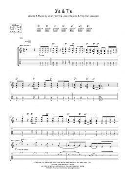 page one of 3's & 7's (Guitar Tab)