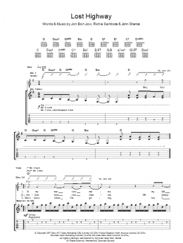 page one of Lost Highway (Guitar Tab)