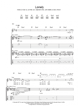 page one of Lonely (Guitar Tab)