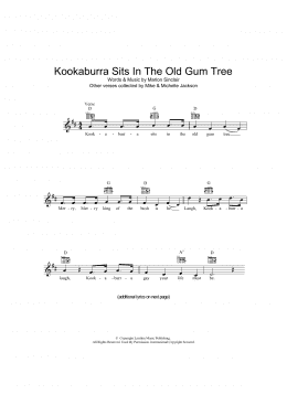 page one of Kookaburra Sits In The Old Gum Tree (Lead Sheet / Fake Book)