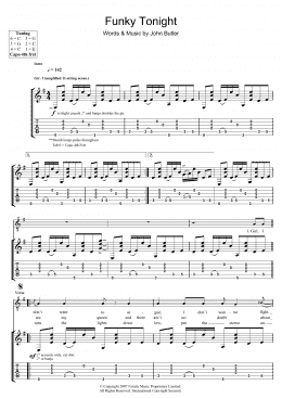 page one of Funky Tonight (Guitar Tab)