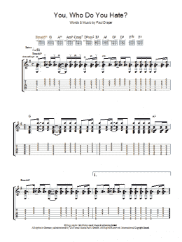 page one of You, Who Do You Hate? (Guitar Tab)