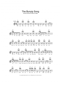 page one of The Bunyip Song (Lead Sheet / Fake Book)