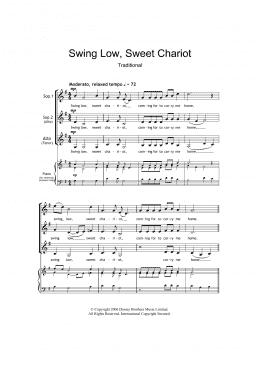page one of Swing Low, Sweet Chariot (arr. Barrie Carson Turner) (SSA Choir)