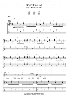 page one of Good Excuse (Guitar Tab)
