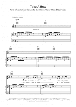 page one of Take A Bow (Piano, Vocal & Guitar Chords)