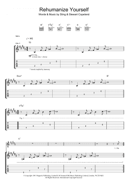 page one of Rehumanize Yourself (Guitar Tab)