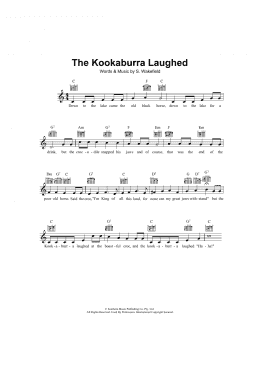 page one of The Kookaburra Laughed (Lead Sheet / Fake Book)