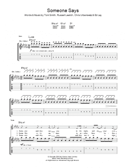page one of Someone Says (Guitar Tab)