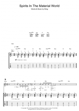 page one of Spirits In The Material World (Guitar Tab)