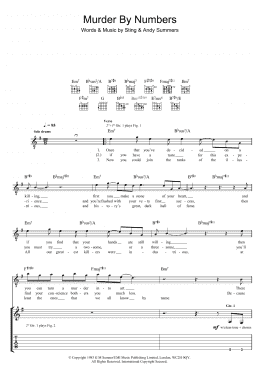 page one of Murder By Numbers (Guitar Tab)