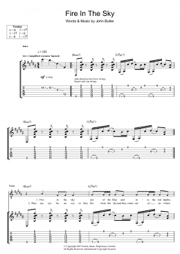 page one of Fire In The Sky (Guitar Tab)