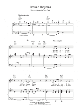 page one of Broken Bicycles (Piano, Vocal & Guitar Chords)