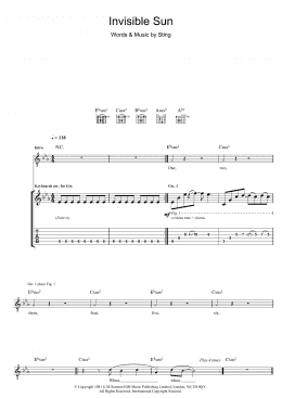 page one of Invisible Sun (Guitar Tab)