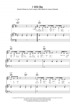 page one of I Will Be (Piano, Vocal & Guitar Chords)
