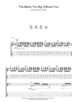 page one of The Bed's Too Big Without You (Guitar Tab)