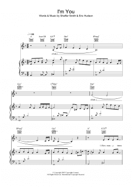 page one of I'm You (Piano, Vocal & Guitar Chords)