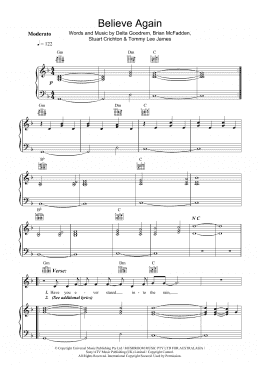 page one of Believe Again (Piano, Vocal & Guitar Chords)
