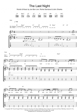 page one of The Last Night (Guitar Tab)