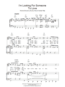 page one of I'm Looking For Someone To Love (Piano, Vocal & Guitar Chords)