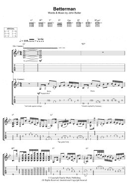page one of Betterman (Guitar Tab)