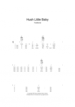 page one of Hush Little Baby (Ukulele Chords/Lyrics)