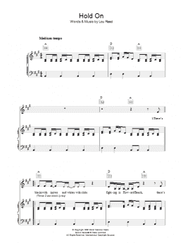page one of Hold On (Piano, Vocal & Guitar Chords)