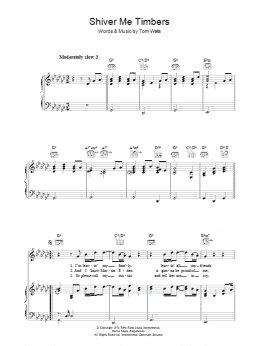 page one of Shiver Me Timbers (Piano, Vocal & Guitar Chords)